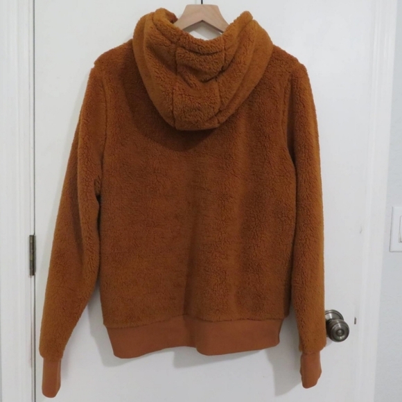 ❤️ Athleta Tugga Sherpa Hoodie Pullover in Cattail Brown Sz L - Picture 2 of 2